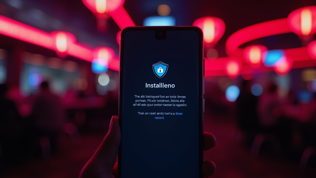 Installazione APK su Android in un ambiente casino neon