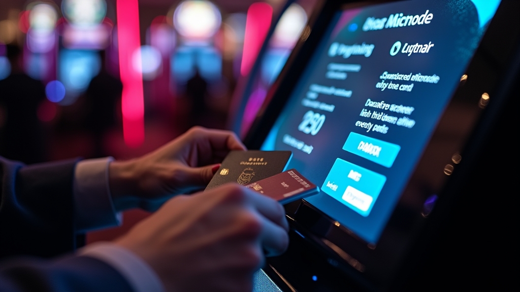 Documenti e terminale di pagamento in un controllo di sicurezza casino